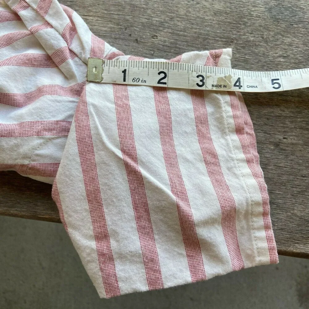 Old‎ Navy Boys Shorts Size 12-18 Months Red Cream Striped Summer Vacation Beach